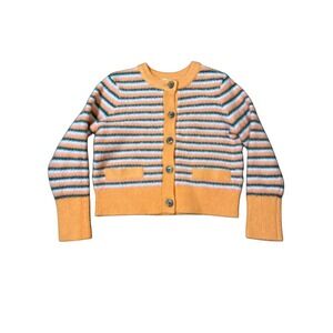 NWOT Vineyard Vines Girl Size Small Cardigan Stripes Knit‎ Medium Weight Orange